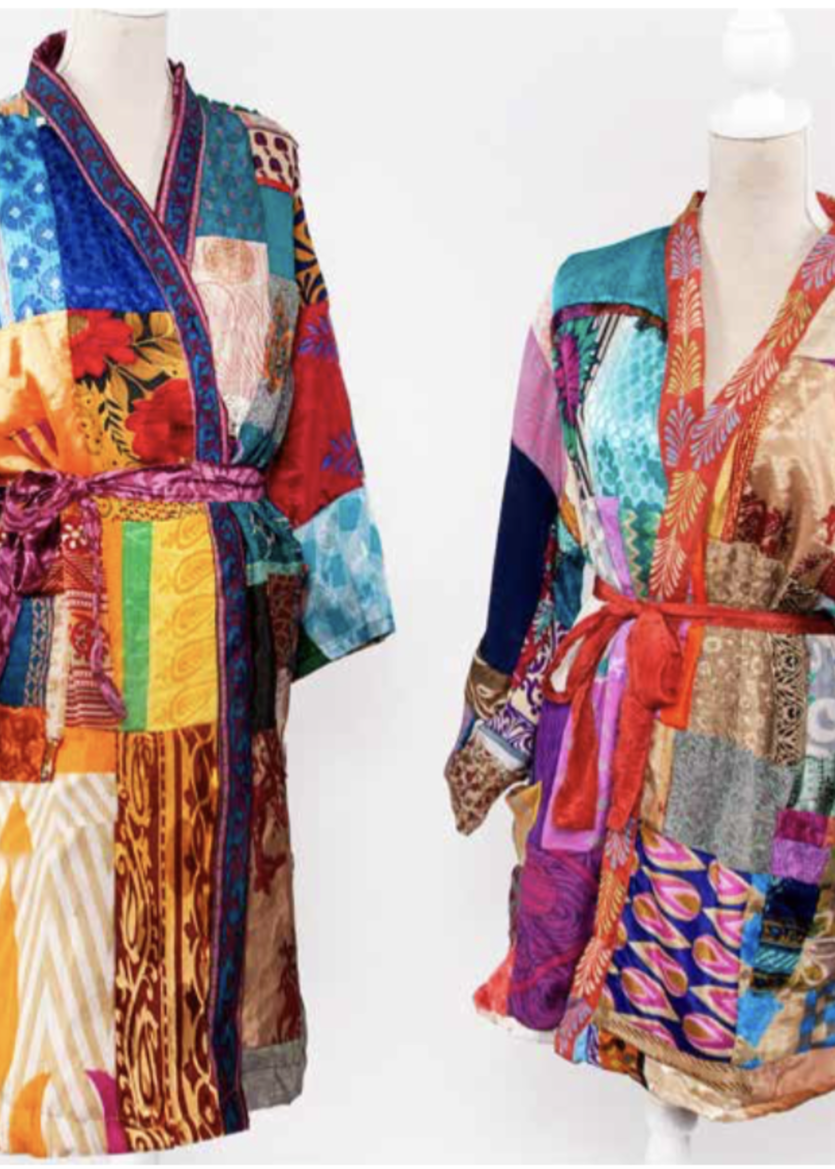 SILK PATCH KIMONO - MADE OUT OF RECYCLED SARIS