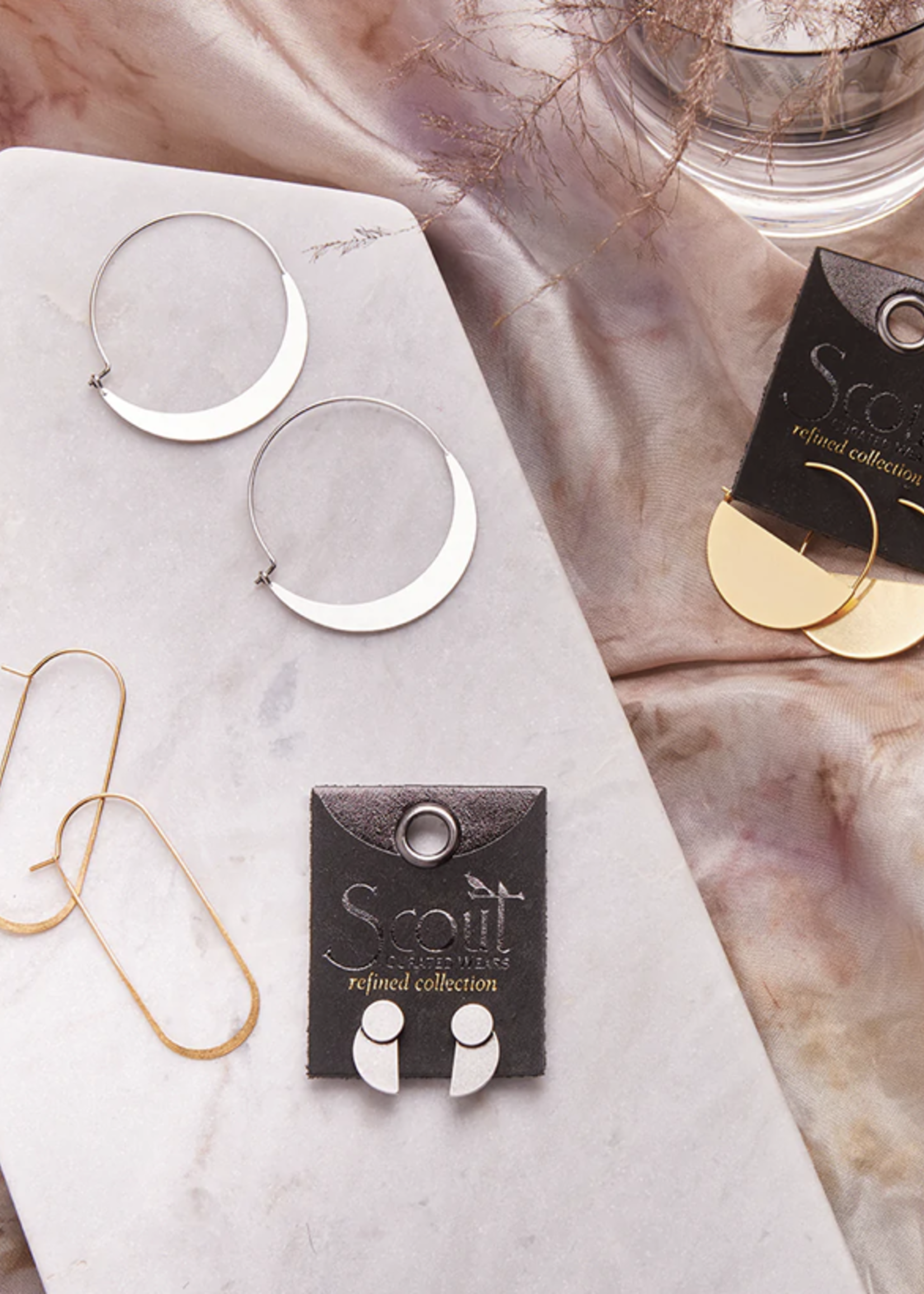 Refined Earring Collection Lunar Hoop/ Gold Vermeil
