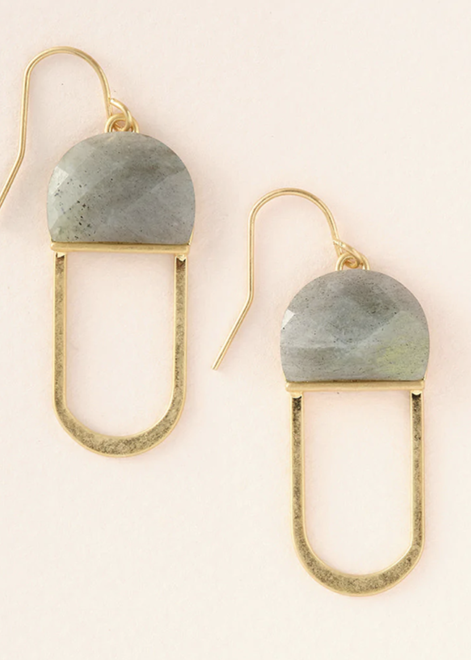 Modern Stone Chandelier Earring - Labradorite/Gold