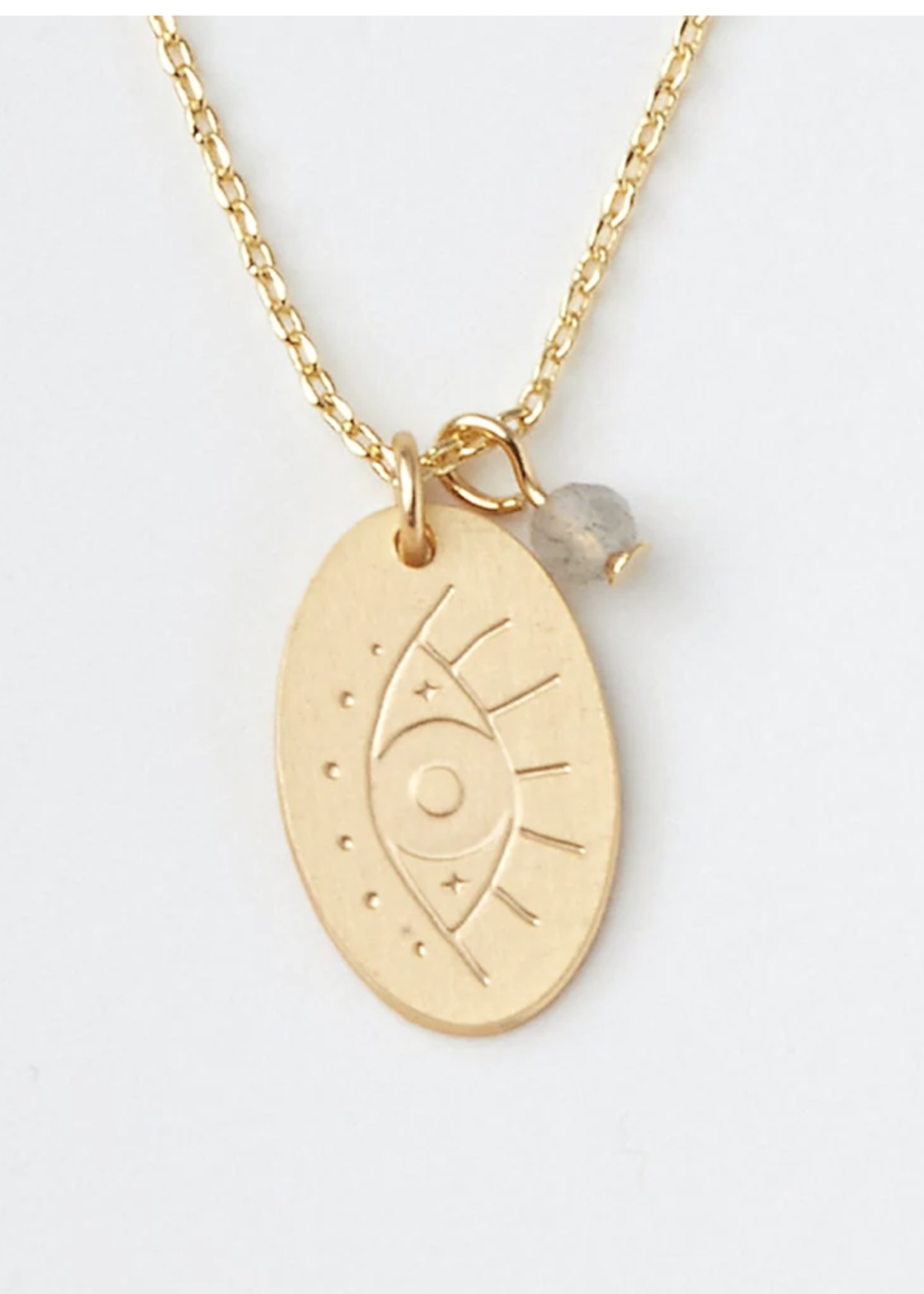 Intention Charm Necklace - Labradorite/Gold