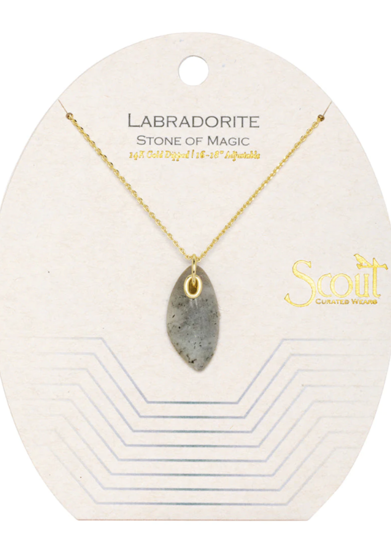 Organic Stone Necklace Labradorite/Gold - Stone of Magic