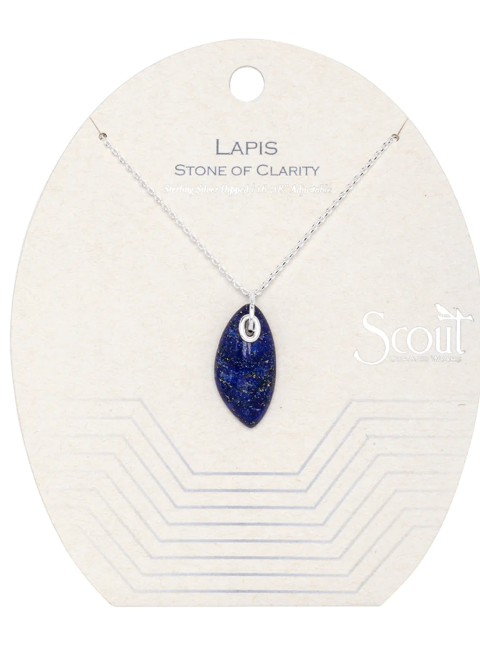 Organic Stone Necklace Lapis/Silver - Stone of Clarity
