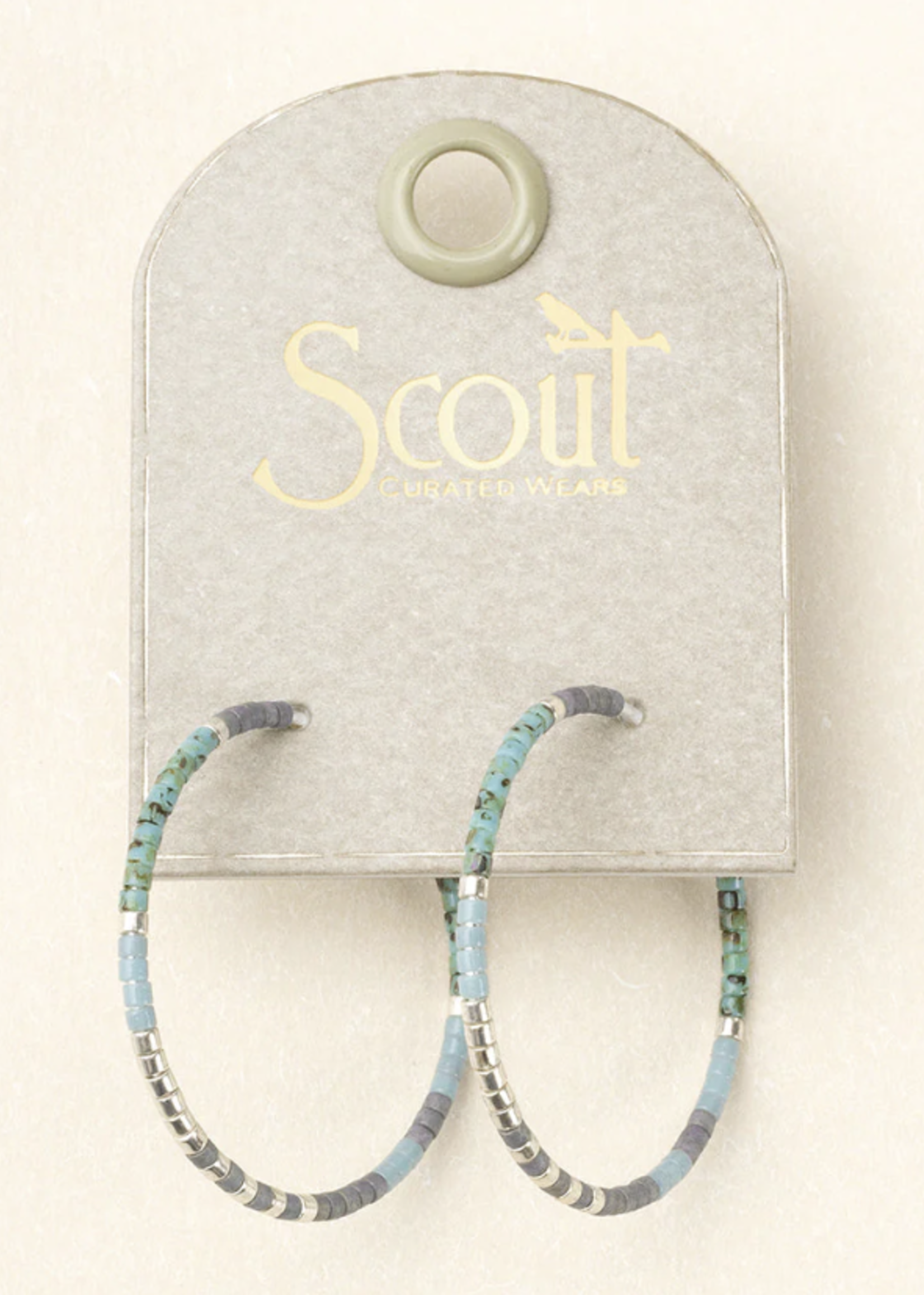 Chromacolor Miyuki Small Hoop - Turquoise Multi/Silver