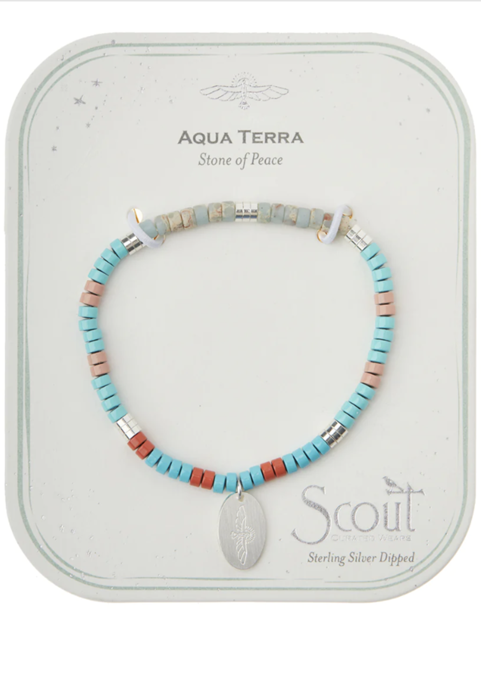 Stone Intention Charm Bracelet - Aqua Terra/Silver