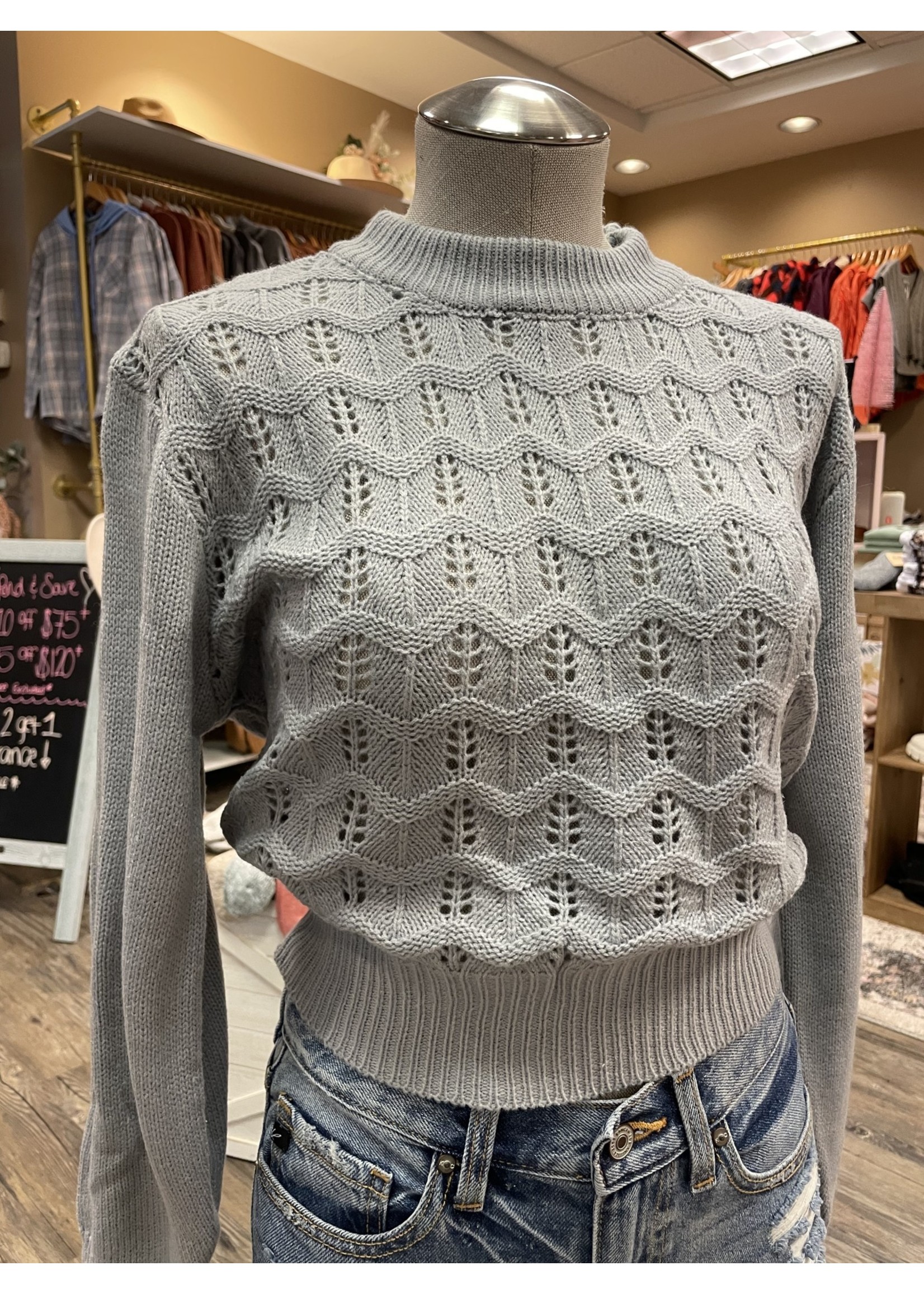 Cinched Hollow Out Sweater