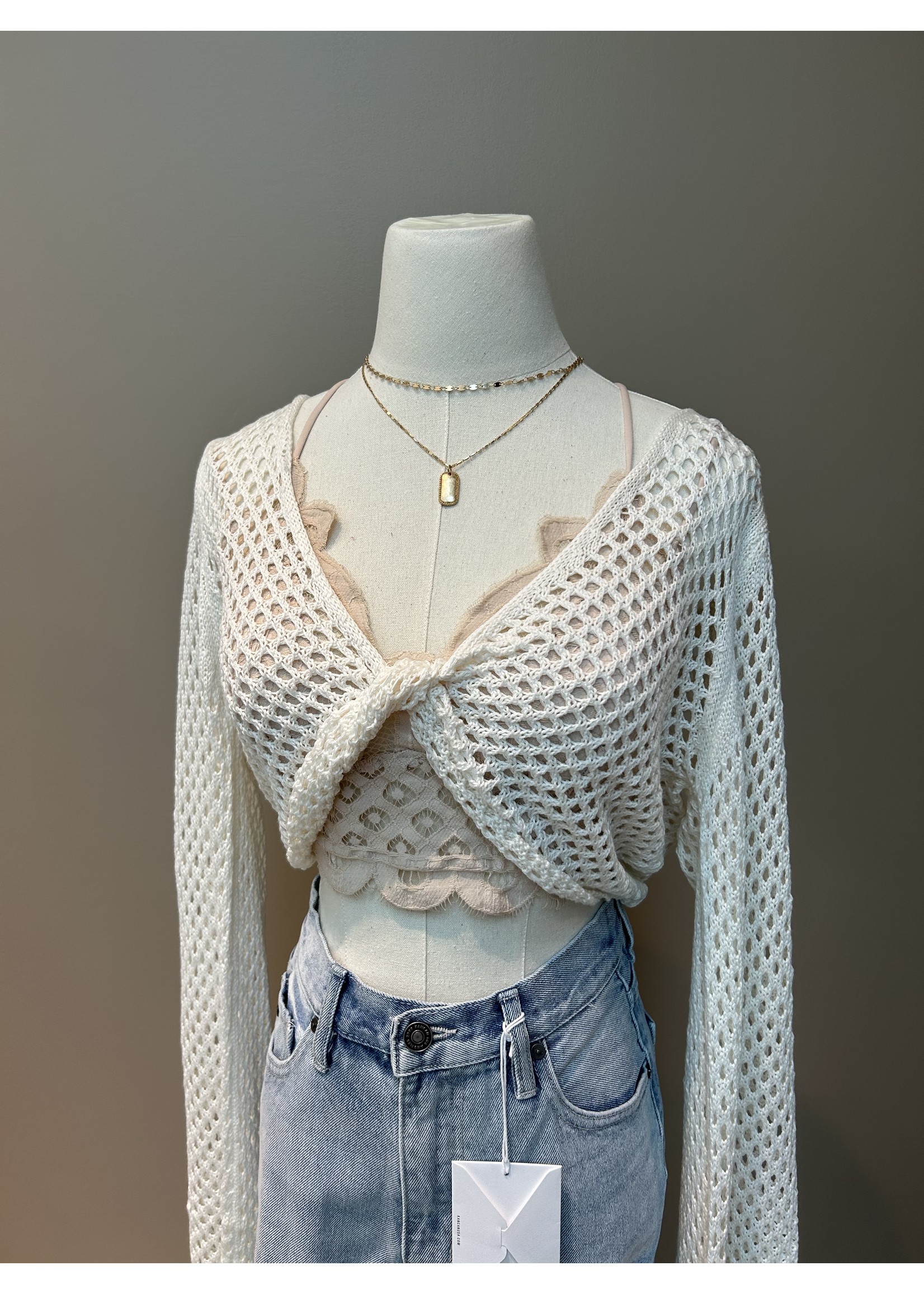 Front twisted knit top