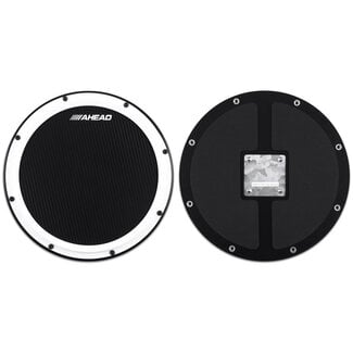 Ahead Ahead - AHSHP - 14" White/Black S-Hoop Marching Pad with Snare Sound (Black Carbon Fiber)