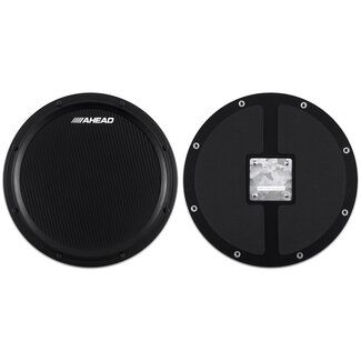 Ahead Ahead - AHSHPB - 14" Black/Black S-Hoop Marching Pad with Snare Sound (Black Carbon Fiber)