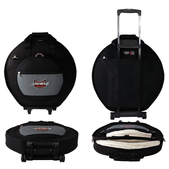 Ahead Bags - AA6024W - 24" Deluxe Heavy Duty Cymbal Case W/Wheels, Handles And Shoulder Strap