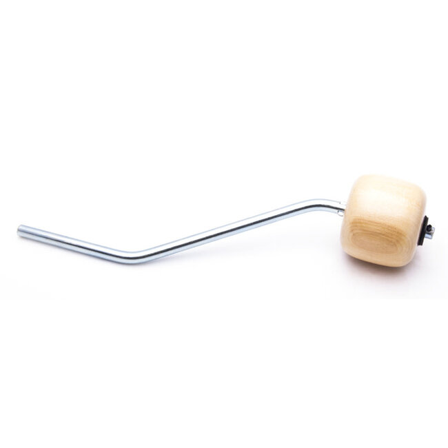 Danmar - 305B - Bass Drum Beater - Maple "Clear" Hard Wood Beater, Chrome Shaft - Bent For Double Pedal
