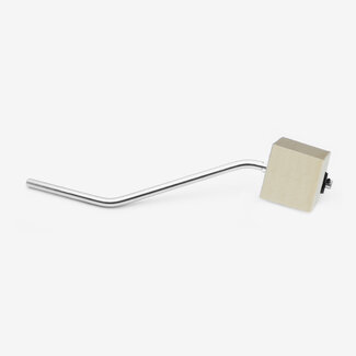 Danmar Percussion Danmar - 306BS - Bass Drum Beater - White Felt, Square, Chrome Shaft - Bent For Double Pedal