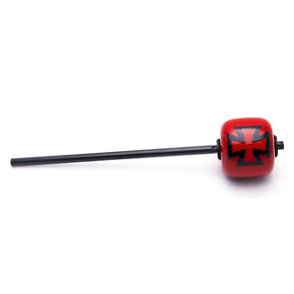 Danmar Percussion Danmar - 778BIC - R/T 69 Bass Drum Beater - Red Wood Ball, Black Shaft - Black Iron Cross