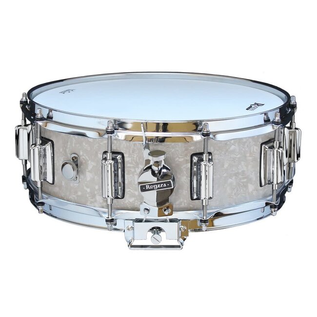 Rogers - 36WMP - Dyna-Sonic 5x14 Wood Shell Snare Drum - White Marine Pearl Beavertail