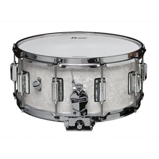 ROGERS Rogers - 37WMP - Dyna-Sonic 6.5x14 Wood Shell Snare Drum - White Marine Pearl Beavertail