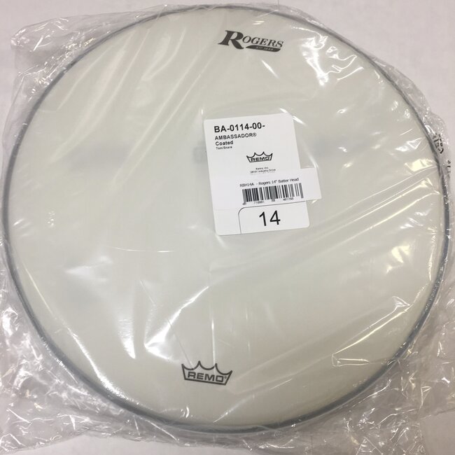 Rogers - RBH14A - Logo Drum Head 14" Coated White