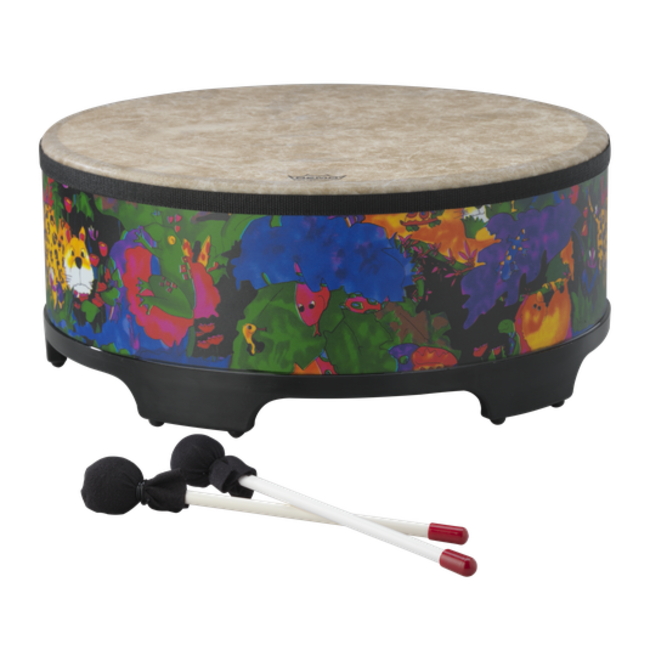 Remo - KD-5218-01- - **Remo Asia**, Drum, Kids Percussion, Gathering Drum, 18" Diameter, 21" Height, Rain Forest Finish