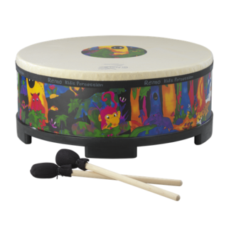 Remo Remo - KD-5818-01-CST - **Remo Asia**, Kids Percussion, Gathering Drum, 18" Diameter, 8" Height, Comfort Sound Technology Head, Rain Forest Finish