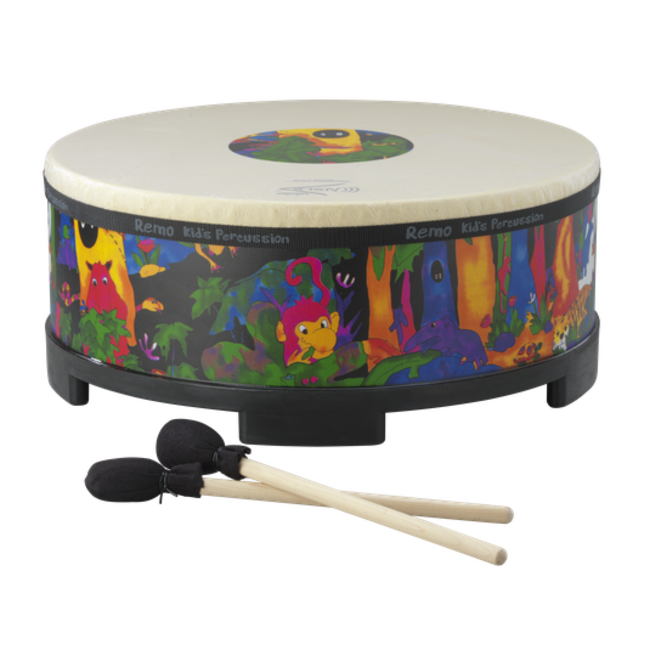 Remo - KD-5818-01-CST - **Remo Asia**, Kids Percussion, Gathering Drum, 18" Diameter, 8" Height, Comfort Sound Technology Head, Rain Forest Finish