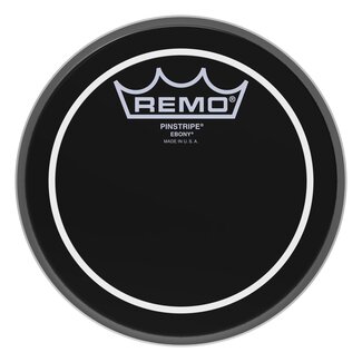 Remo Remo - ES-0606-PS- - **Special Order**, Batter, Pinstripe, Ebony, 6" Diameter