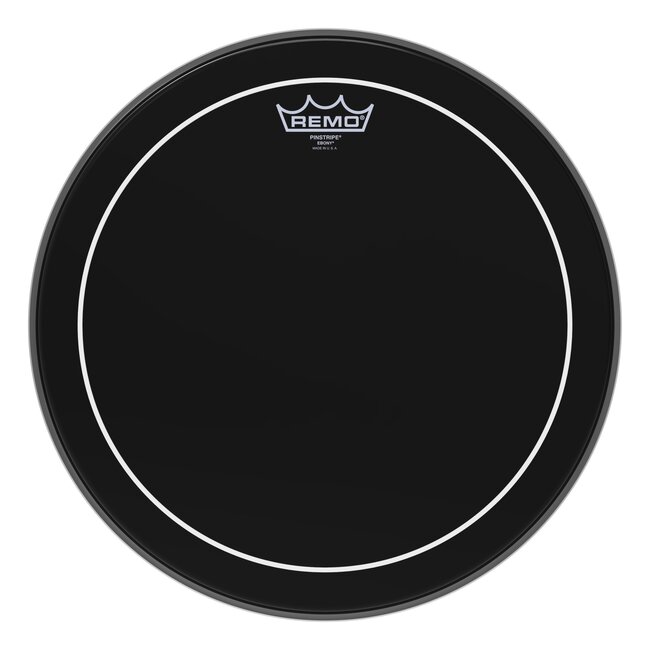 Remo - ES-0615-PS- - Batter, Pinstripe, Ebony, 15" Diameter