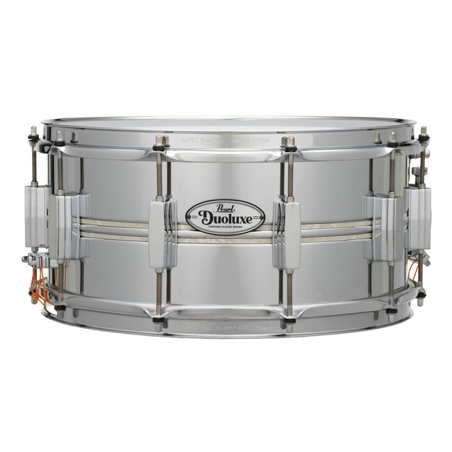 Pearl - DUX1465BR405 - Duoluxe Inlaid Chrome/Brass 14"x6.5" Snare