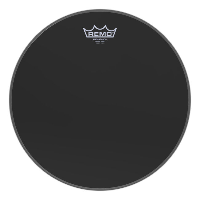 Remo - SA-0413-TD- - **Special Order**, Snare Side, Ambassador, Ebony, 13" Diameter, Low Collar