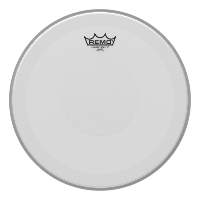 Remo - PX-0114-C2- - Batter, Powerstroke X, Coated, 14" Diameter, Clear Dot On Top