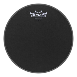 Remo Remo - BA-0810-ES- - Batter, Ambassador, Black Suede, 10" Diameter