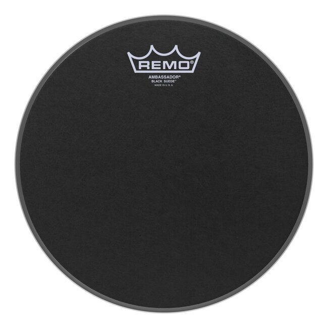 Remo - BA-0810-ES- - Batter, Ambassador, Black Suede, 10" Diameter