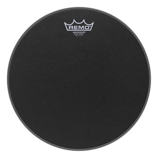 Remo Remo - BA-0812-ES- - Batter, Ambassador, Black Suede, 12" Diameter