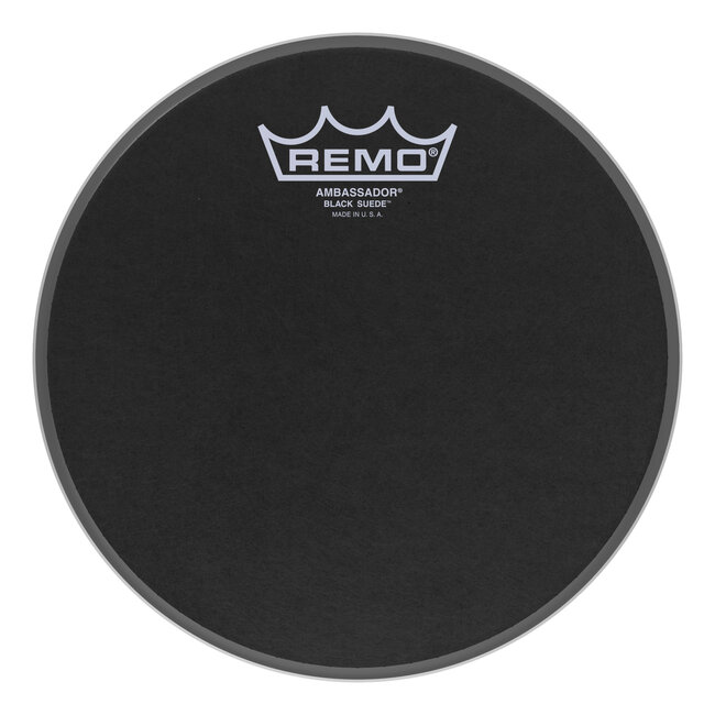 Remo - BA-0808-ES- - Batter, Ambassador, Black Suede, 8" Diameter