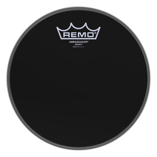 Remo Remo - ES-0008-00- - Batter, Ambassador, Ebony, 8" Diameter