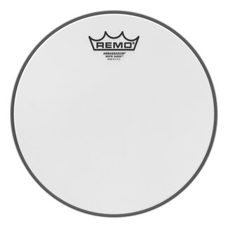 Remo Remo - BA-0810-WS- - Batter, Ambassador, White Suede, 10" Diameter