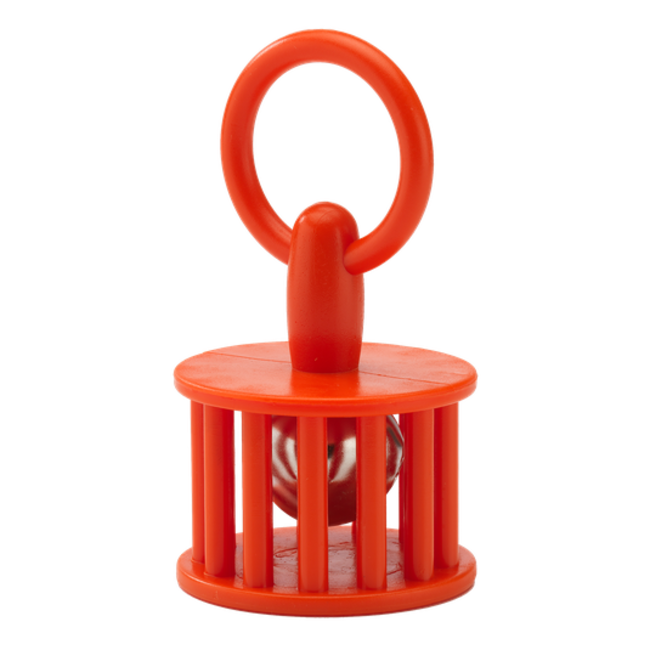 Remo - LK-2426-00- - Kids Make Music Instrument, Baby Bell Rattle, 2.5" X 4.75", Hard Plastic, Chrome Bell, Loop Handle, Orange
