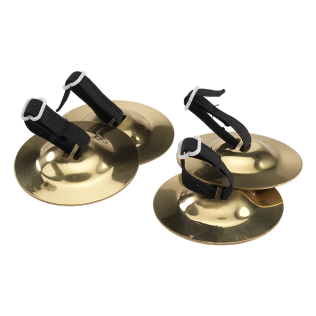 Remo - LK-2425-17- - Kids Make Music Instrument, Finger Cymbals, 2.4", Brass, Nylon Finger Ring, Pair