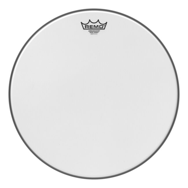 Remo - BA-0816-WS- - Batter, Ambassador, White Suede, 16" Diameter