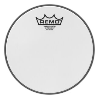 Remo Remo - BA-0808-WS- - Batter, Ambassador, White Suede, 8" Diameter