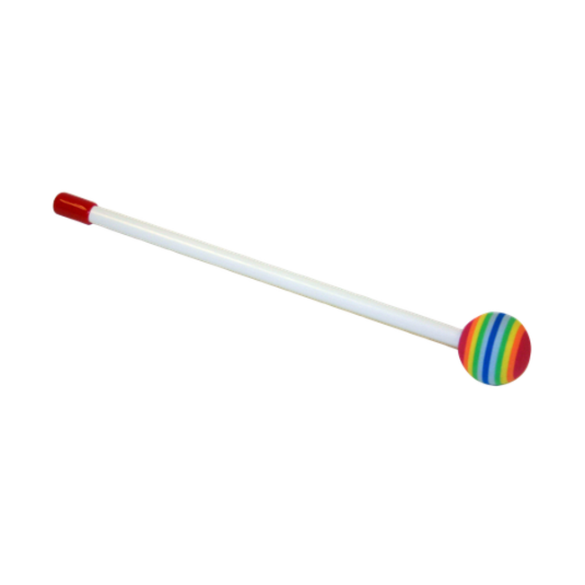 Remo - HK-1225-08- - Mallet, Rainbow, 3/8" X 8", White Plastic Handle, 36Mm Multi-Colored Foam Head