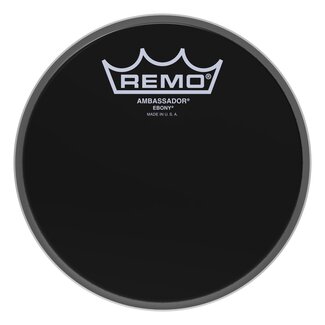 Remo Remo - ES-0006-00- - **Special Order**, Batter, Ambassador, Ebony, 6" Diameter