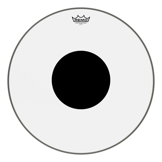 Remo - CS-0320-10- - **Special Order**, Batter, Controlled Sound, Clear, 20" Diameter, Black Dot On Top