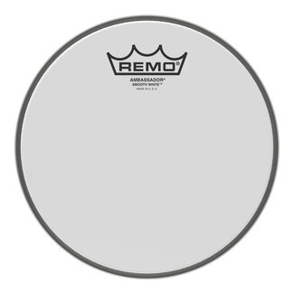 Remo Remo - BA-0208-00- - Batter, Ambassador, Smooth White, 8" Diameter