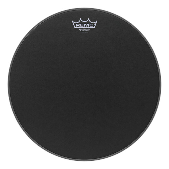 Remo - BA-0815-ES- - Batter, Ambassador, Black Suede, 15" Diameter