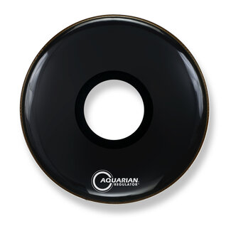 Aquarian Drumheads Aquarian - RPT16BK - 16" Regulator Center Hole Bass Drum Gloss Black