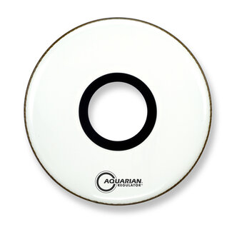 Aquarian Drumheads Aquarian - RPT22WH - 22" Regulator Center Hole Bass Drum Gloss White