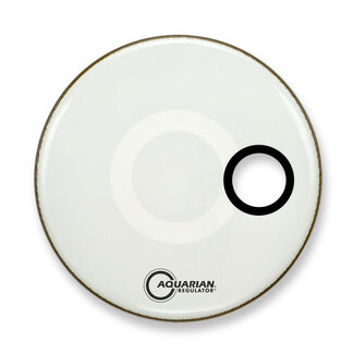 Aquarian Drumheads Aquarian - RSM15WHT - 15" Regulator Off-Set Hole Gloss White with Tom Hoop