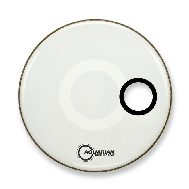 Aquarian - RSM15WHT - 15" Regulator Off-Set Hole Gloss White with Tom Hoop