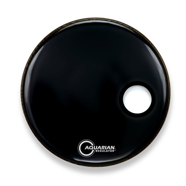 Aquarian - RSM16BKT - 16" Regulator Off-Set Hole Gloss Black with Tom Hoop