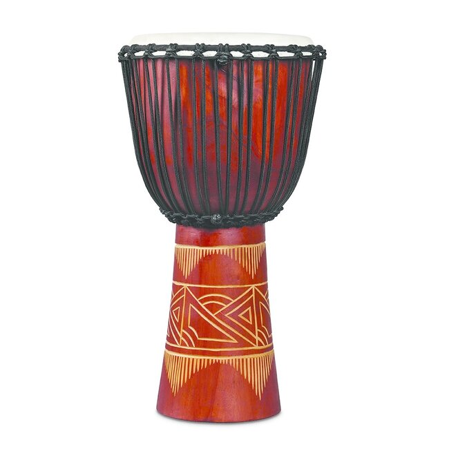 LP - LP713LR - World Beat Wood Art Large Djembe, Red/Natural