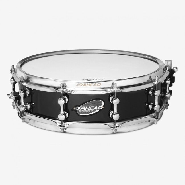 Ahead - AS414T - 4"x14" Snare Drum Black Chrome on Brass, (1mm Shell) w/ Black Trick Throw-off