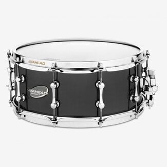 Ahead Ahead - AS613T - 6"x13" Snare Drum Black Chrome on Brass, (1mm Shell) w/Black Trick Throw-off